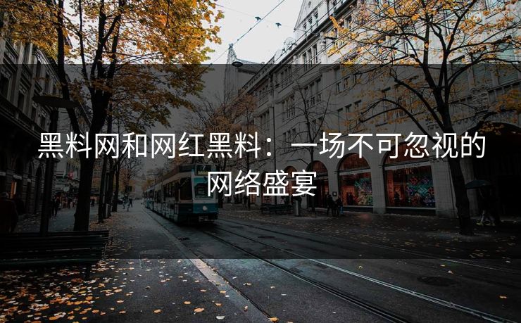 黑料网和网红黑料：一场不可忽视的网络盛宴