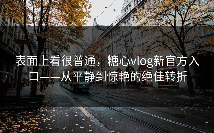 表面上看很普通，糖心vlog新官方入口——从平静到惊艳的绝佳转折