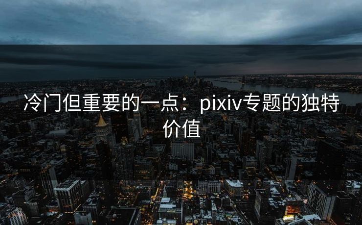 冷门但重要的一点：pixiv专题的独特价值