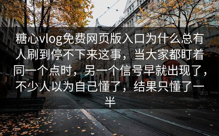 糖心vlog免费网页版入口为什么总有人刷到停不下来这事,当大家都盯着同一个点时,另一个信号早就出现了,不少人以为自己懂了,结果只懂了一半