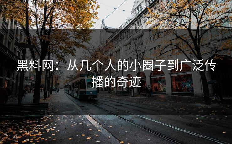 黑料网：从几个人的小圈子到广泛传播的奇迹
