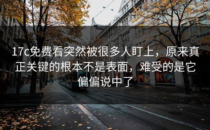 17c免费看突然被很多人盯上,原来真正关键的根本不是表面,难受的是它偏偏说中了