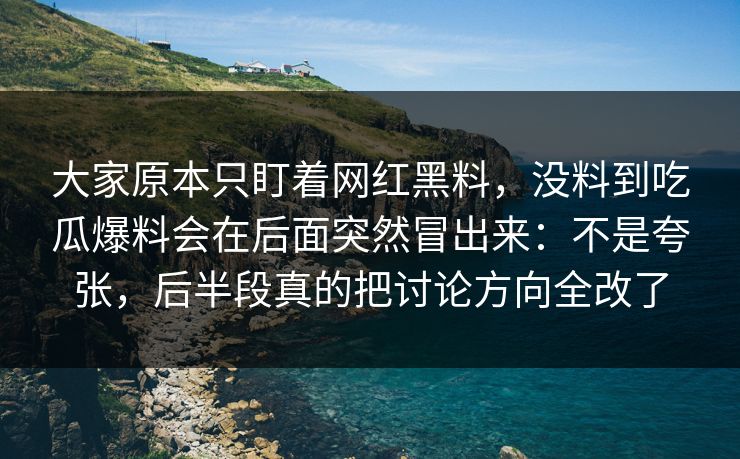 大家原本只盯着网红黑料,没料到吃瓜爆料会在后面突然冒出来:不是夸张,后半段真的把讨论方向全改了