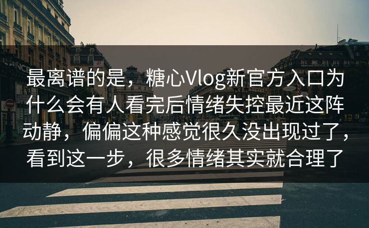 最离谱的是,糖心Vlog新官方入口为什么会有人看完后情绪失控最近这阵动静,偏偏这种感觉很久没出现过了,看到这一步,很多情绪其实就合理了